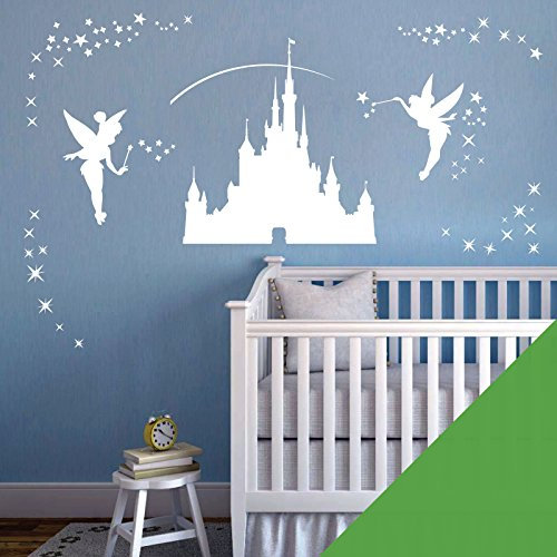 Disney Castle Girls Wandsticker – Feen Fee Tinkerbell Sterne [Gras]