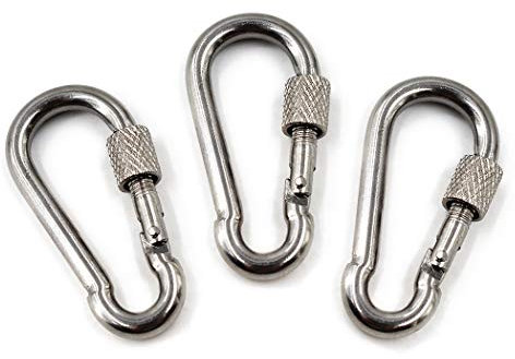 M10 3/8 pulgadas 304 de acero inoxidable con cierre de tornillo para puerta de coche, camping, senderismo, pesca, viajes, mochila (3 unidades)