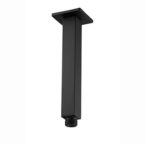 ENKI, A08, Ceiling Shower Arm Black, Ceiling Mounted Shower Arm, Square Shower Ceiling Arm, Square, Black