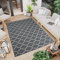 Outdoor-Teppich Flachgewebe Terrasse Balkon Modern Geometrisches Muster in Anthrazit für Außen- und Innenbereich (60/230 cm)
