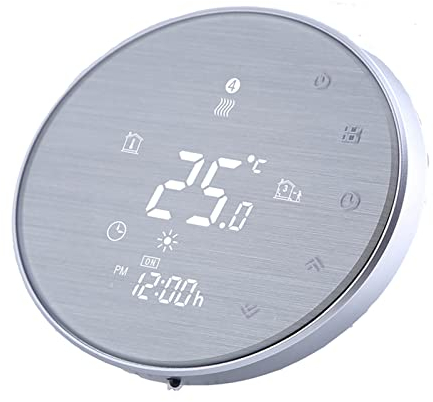 Qiumi Termostato WiFi inteligente controlador de temperatura para calefacción por suelo radiante eléctrico funciona con Amazon Alexa, Google Home IFTTT 16A 95~240V, Innovación Panel cepillado