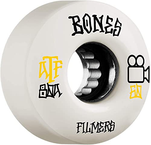 Bones Knochen-Filmer, 60 mm, 80 A., für Road Bike, Skateboard Wheels, All Terrain Formula, Weiß