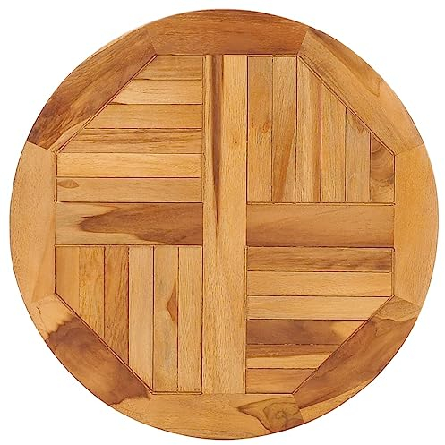 vidaXL Teak Massiv Drehplatte Witterungsbeständig Latten in 4 Richtungen Drehteller Servierplatte Drehbrett Servierteller Drehkabinett