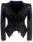 Zhenwo Frauen Biker-Jacke Slim Fit Short Lederjacke Mit Nieten Damen Multi-Zip Motorcycl Outwear Classic Black Punk Kostüm Mädchen Herbst Frühling,Schwarz,5XL