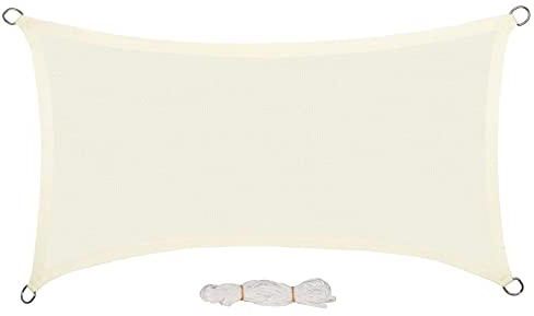 EUGAD Tenda a Vela Ombreggiante Parasole Protezione HDPE Raggi UV 95% per Esterno Giardino per Esterno, Giardino e Terrazza, Piscina