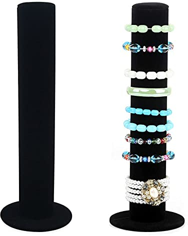 2 pezzi espositore per bracciale verticale, porta bracciale in velluto, espositore a forma di barra a T, tocco spesso, morbido e delicato, per cerchietto per teste, braccialetto, gioielli, orologio,