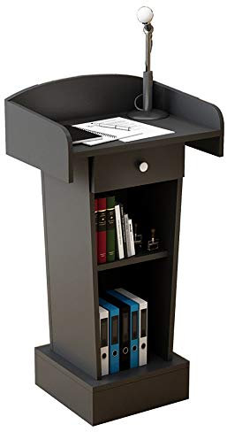 JTRHD Stehender Lektoren Holz Podium Rednerpult Stand-Pult mit Ablageboden for Schule Kirche Business-Speech Muti-Zweck. (Farbe : Black, Size : 60x40x110cm)