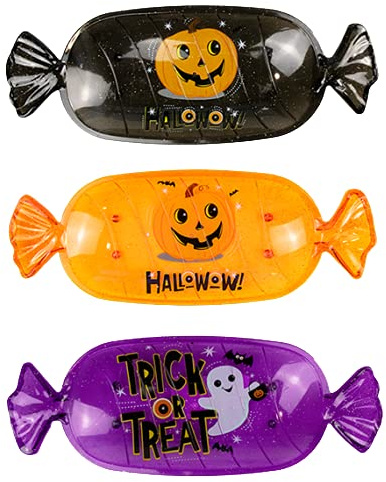 evelay 3 Pack Halloween Candy Sweet Treat Plate Table Decoration Spooky Plastic Reusable
