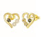Ohrring Silber 925 Damen Tier Pfotenabdruck Unendlichkeit Liebe Herz Ohrstecker für Hundeliebhaber Geschenk (Golden)