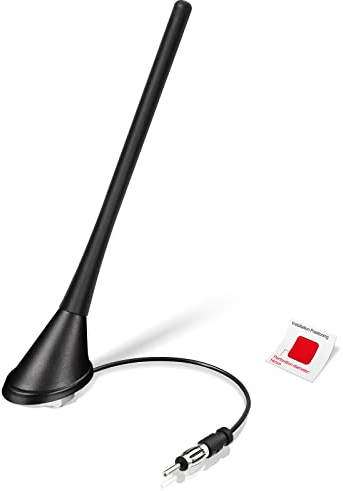 Eightwood Car FM AM Radio Aerial Universal Roof Mount Car Stereo Antenna DIN Adapter with 15cm Extension Cable for Vehicle Auto Truck SUV Radio Stereo Receiver Tuner
