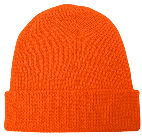 GO HEAVY Long Beanie Unisex Wintermütze Strickmütze Neon Orange