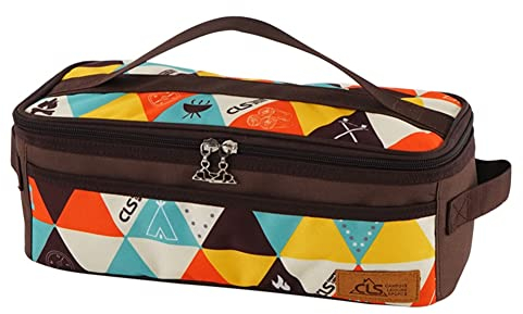 Egurs Bestecktasche Outdoor Besteck Aufbewahrungstasche Essstäbchen Löffel Geschirr Tasche Camping Besteck Organizer Tragegriff Bunte