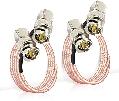 Eightwood SDI Cable BNC Cable 2 Piezas Macho a Macho BNC Ángulo Recto 30cm RG179 Coaxial para BMCC Blackmagic BMPCC Cámara de Video HD Flexible MULTI-WAY