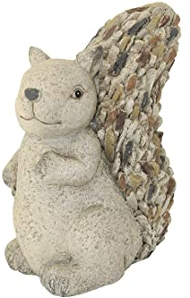 Kynast Garden Steinfigur Eichhörnchen 30 cm stehend Deko Gartenfigur Polystone Steinoptik