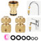 3 pack Universal Kitchen Mixer Tap Hose Connector, Brass Kitchen Sink Mixer Tap Connector Fitting, Garden Hose Pipe Tap Connector Adapter for Kitchen Sink Tap, Bathroom Tap, 22mm & 24mm Threaded Tap