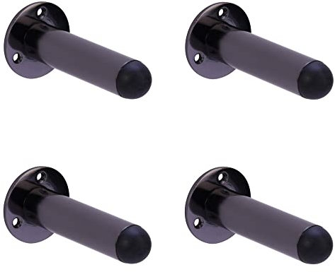 HANDLEZONE® 4 Pack 75mm / 3 inch Projecting Skirting Or Wall Mounted Door Stop - Black Nickel
