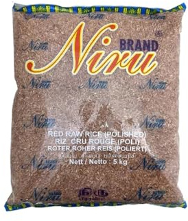 Niru Red Raw Rice 5Kg | Polished Rice | Red Rice | Natural | Clean | Gluten Free | Easy To Cook | Indian Origin