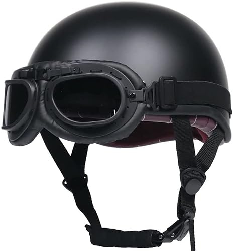VVPEC Halbschalenhelm mit ECE Jethelm Moped Helm ECE Zertifizierung, Motorrad Open Face Helm Mit Brille for Cruiser Scooter Chopper Moped (Color : 8, Size : 57-58cm)