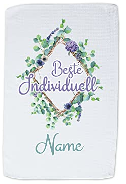 GRAZDesign Geschirrtuch 40x60cm, Geschenk Geschirrtücher personalisiert mit Namen, Individuell, Microfaser - personalisiertes Geschenk für sie