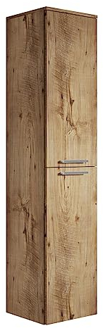 Badplaats B.V. Armoire de Rangement de Venus Hauteur 160cm Chene chataignier - Meuble de Rangement Haut Placard Armoire Colonne