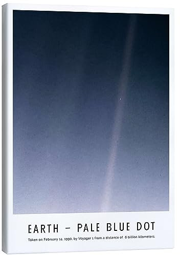 Posterlounge Earth - Pale Blue Dot Leinwandbild von NASA 60 x 80 cm Blau Wandbilder Wanddeko