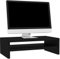 Hommdiy Monitorständer Schreibtischaufsatz Monitorerhöhung Bildschirm PC Regal Aufsatz Bildschirmerhöhung Schwarz 42x24x13cm Holzwerkstoff