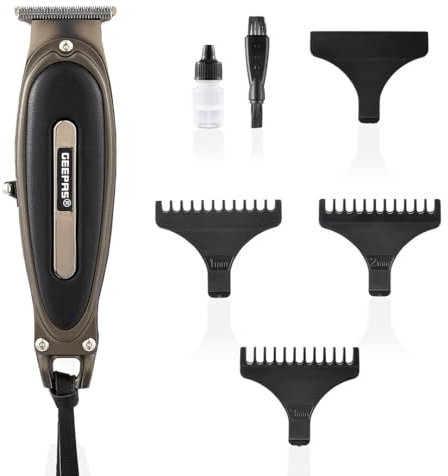 GEEPAS Cordless Hair Clipper for Precise Haircuts with LED Display Professional Grooming Tool, Multifunctional Hair Clipper - Black