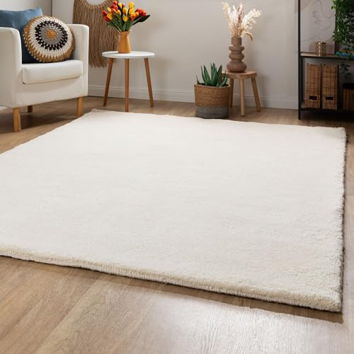 Steffensmeier Berber Teppich Taza | Schurwolle, Uni, Größe: 60x90 cm, Original aus Marokko, Teppich für Wohnzimmer, Schlafzimmer