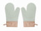 1 Pair Silicone Oven Gloves, Heat-Resistant Oven Gloves, Kitchen Gloves, Thickened Non-Slip Twill Gloves, Soft Lining with Hanging Loops, for Cooking (Mint Green, 11 Inches)