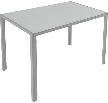 Miroytengo Mesa Fija de Cocina CICA Color Blanco de Cristal 105x75x60 cm