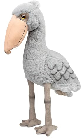 Tiny Heart Schuhschnabelstorch Stofftier Plüschtier realistisches Schuhschnabelstorch Plüsch schönes Tier niedliche und weiche Geschenke Plüsch Vogel für Kinder Jungen und Mädchen Spielzeug grau 15”