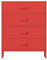 Jan Nowak Metall Kommode mit Schubladen - Carla | Komodenschrank für Schlafzimmer, Wohnzimmer, Kinderzimmer, Flur | Industrial Loft Style | Schubladenkommode Glitzernd | 80 x 101,5 x 40 cm | Rot