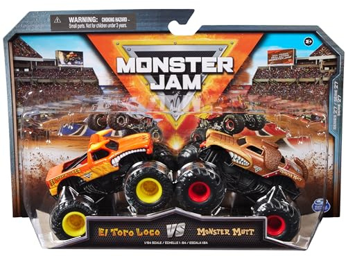 Monster Jam, Offizielle El Toro Loco Vs. Monster Mutt Die-Cast Monster Trucks, Maßstab 1:64, Kinderspielzeug für Jungen ab 3 Jahren