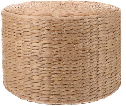 Happyyami Tabourets Tissés en Paille Tabouret À Langer pour Enfants Pouf en Rotin De Jute Naturel Tissé À La Main Repose-Pieds Rond Boho Chaise De Sol Tabourets De Jardin pour La Maison Le