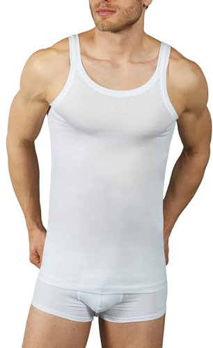 VP PINUCCIO VENEGONI Set 2 Canottiere Uomo Cotone Filo Scozia ® Intimo Uomo Spalla Stretta Canotta Uomo Bianca Intima Canottiera Uomo Cotone Spallina