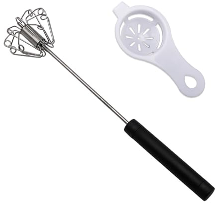 SSKHE Effortless 10 inch Stainless Steel Semi-Automatic Whisk, Ideal for Home Kitchen, Restaurant and Bakery