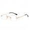 QVKUUT Rechteckig sonnenbrille rahmenlose sonnenbrille Mode Retro Rechteck Brille für Damen Herren (Gold/Transparent, Durchsichtig)
