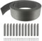 Oxeo Bordurette de Jardin Semi Rigide Grise 12 mètres - Hauteur 14cm - Flexible - Bordure de Gazon avec 12 piquets de Fixation
