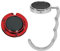 kwmobile Taschenhalter für Tisch - 2X Faltbare Antirutsch Handtaschenhalter Tisch Haken - Taschen Aufhänger - Geschenkidee Gadgets für Frauen - Taschenhaken Set in Silber Rot
