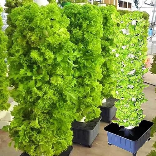 GLFNB Hydroponik-Turmset mit 15 Etagen und 45 Löchern, Hydroponik-Anbausystem, Aquaponik-Anbausystem, vertikales Hydroponik-Anbausystem für den Garten, geeignet für den Innenbereich, den Balkon