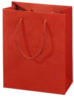 Geschenktragetaschen mittel Leinenstruktur matt rot 17 + 8,5 x 21 cm, 20 Stück
