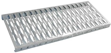 Decket Laufrost für Dach & Schornstein, Dachtritt aus Stahlblech, Korrosions- und Witterungsbeständig, Trittfläche zur Bewegung auf dem Dach, Laufgitter für Dachbewegung, 60 cm Länge, Verzinkt