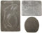 3- teiliges Badvorleger Set Ilkadim Export mit Delphin Muster, Bad Teppich 55cm X 85cm ohne Auschnit gerade für Hänge WC (Grau)