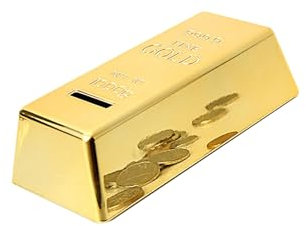 Gold Bar Spardose, Spardose Goldbarren, Kunststoff Gold Bullion Piggy Bank für Kinder Kinder Geburtstags-Geschenke für Home Office Dekoration (1)