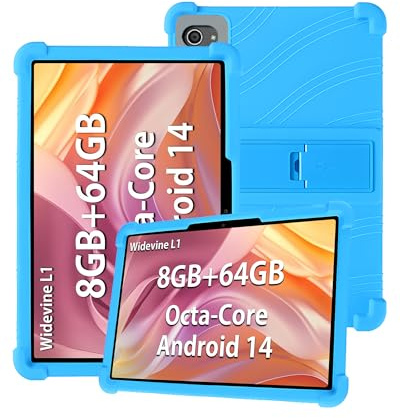 Silicone Tablet Case for Byxsb C10 10inch with Full Coverage, Shockproof, Anti-scratch, Adjustable Stand, and Soft Silicone Cover,Lightblue