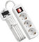 European to UK Plug Adapter, EU to UK Plug Adapter 3 AC Outlet for European Electronic Device, 3M Extension Lead Travel from France, Italy, Spain, Germany,13A/3250W