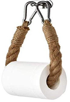 SUZEYEN Twine Toilet Paper Holder Wall Mounted – Farmhouse Bathroom Decor Rope Towel Holder – Durable Jute Design, Easy Installation, Rustic, Multi-Functional for Toilet Paper & Hand Towels