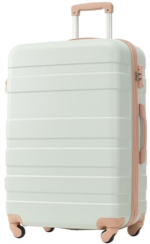 Merax Hartschalenkoffer L mit 4 Rollen, ABS-Material, TSA-Schloss, erweiterbar 3-5 cm, 44,5 * 27,5 * 68 cm, Grün