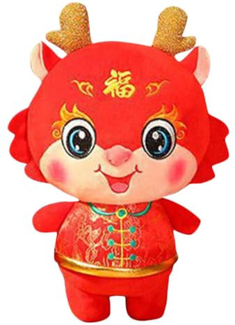 LRXIYODE Dragon en Peluche 20 Cm pour Garçon Et Filles, Jouet Dragon en Coton PP, Décoration Nouvel an Chinois, Peluche Douce Et Créative, Présent Festif pour Chambre Et Bureau