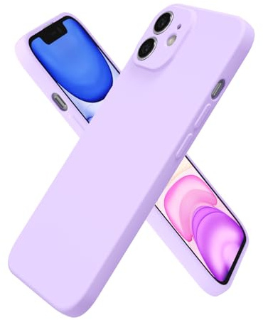 oakxco for iPhone 11 Case Silicone, Ultra Slim Thin Phone Case for Women Girls, Plain Solid Color Minimalist Aesthetic Cute Girly Design, Soft Rubber Gel TPU with Camera Cover, Purple Lavender